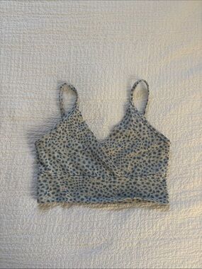 Brandy Melville Blue Leopard Wrap Cropped Cami